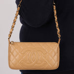 Vintage Chanel 2009 Caviar Timeless Beige Pochette - FashioNica