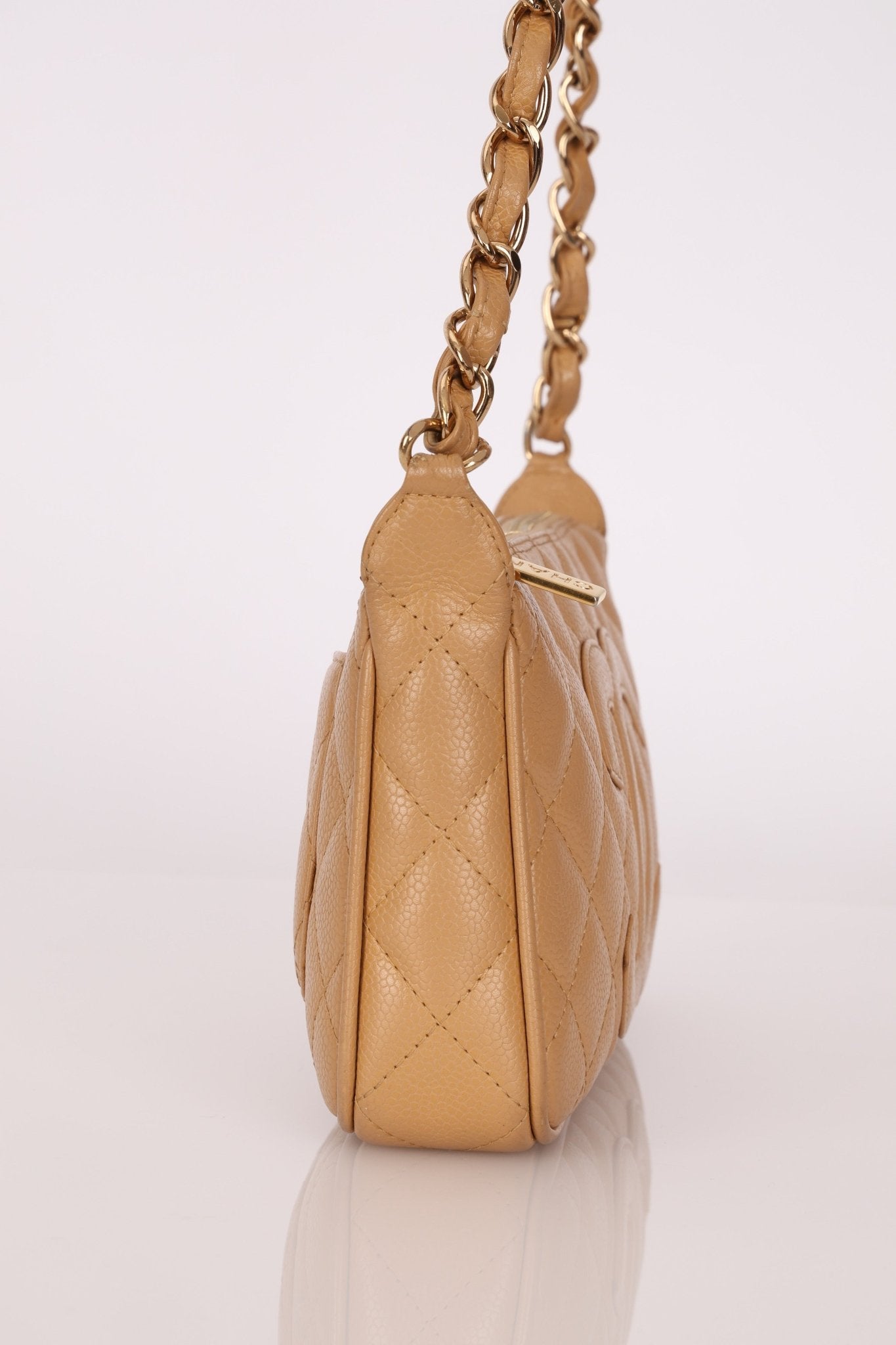 Vintage Chanel 2009 Caviar Timeless Beige Pochette - FashioNica