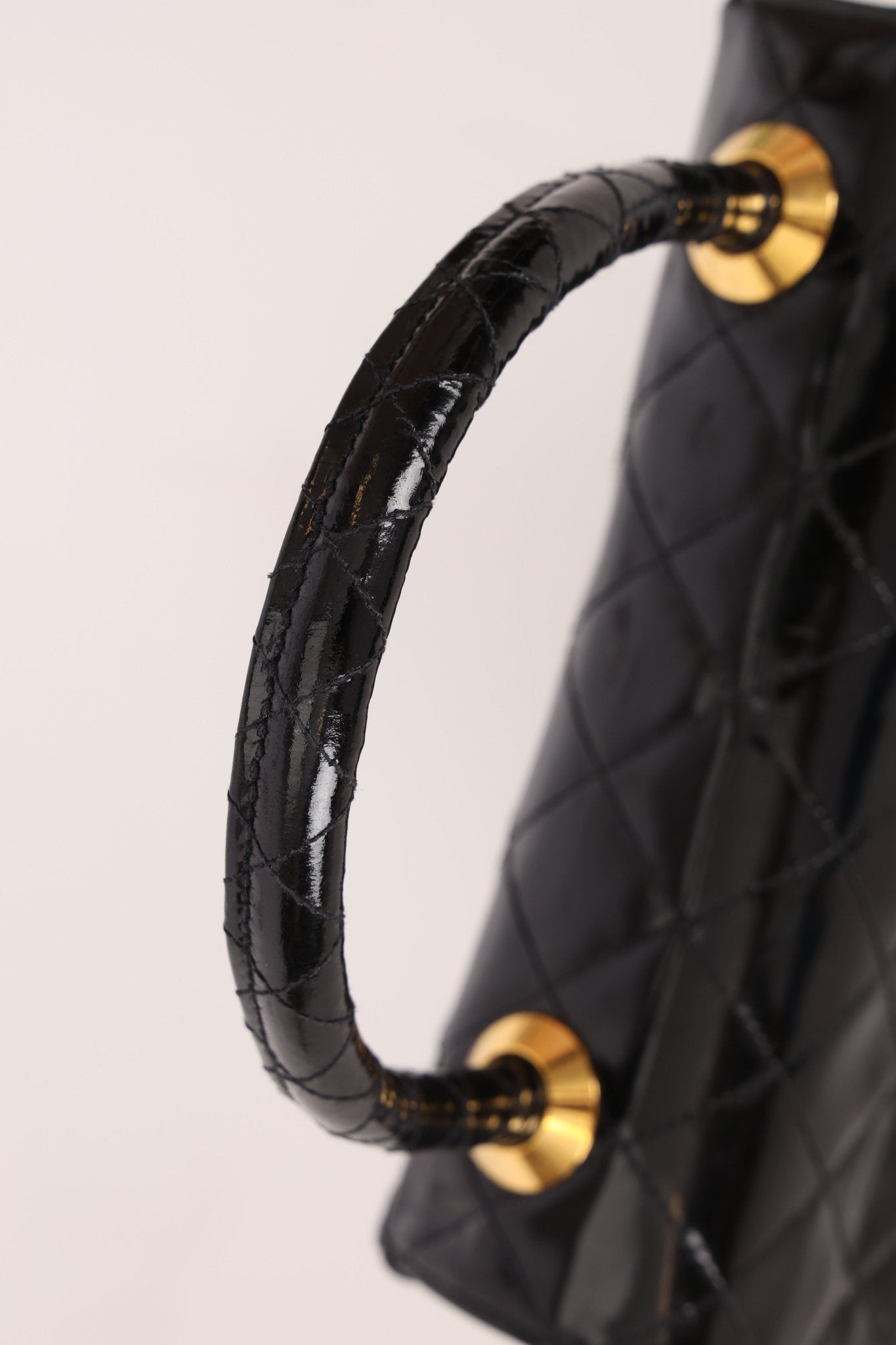 Vintage Chanel 24K GP Patent Kelly Top Handle - FashioNica