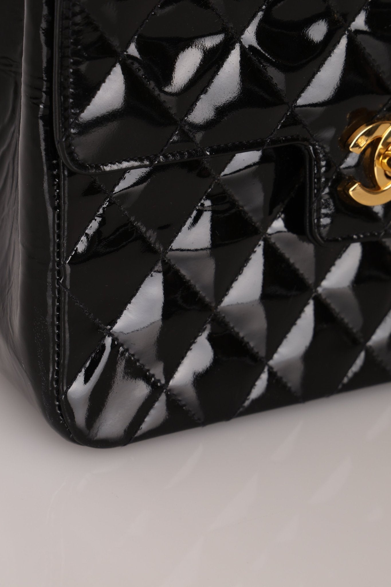 Vintage Chanel 24K GP Patent Kelly Top Handle - FashioNica