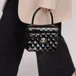 Vintage Chanel 24K GP Patent Kelly Top Handle - FashioNica