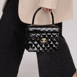 Vintage Chanel 24K GP Patent Kelly Top Handle - FashioNica