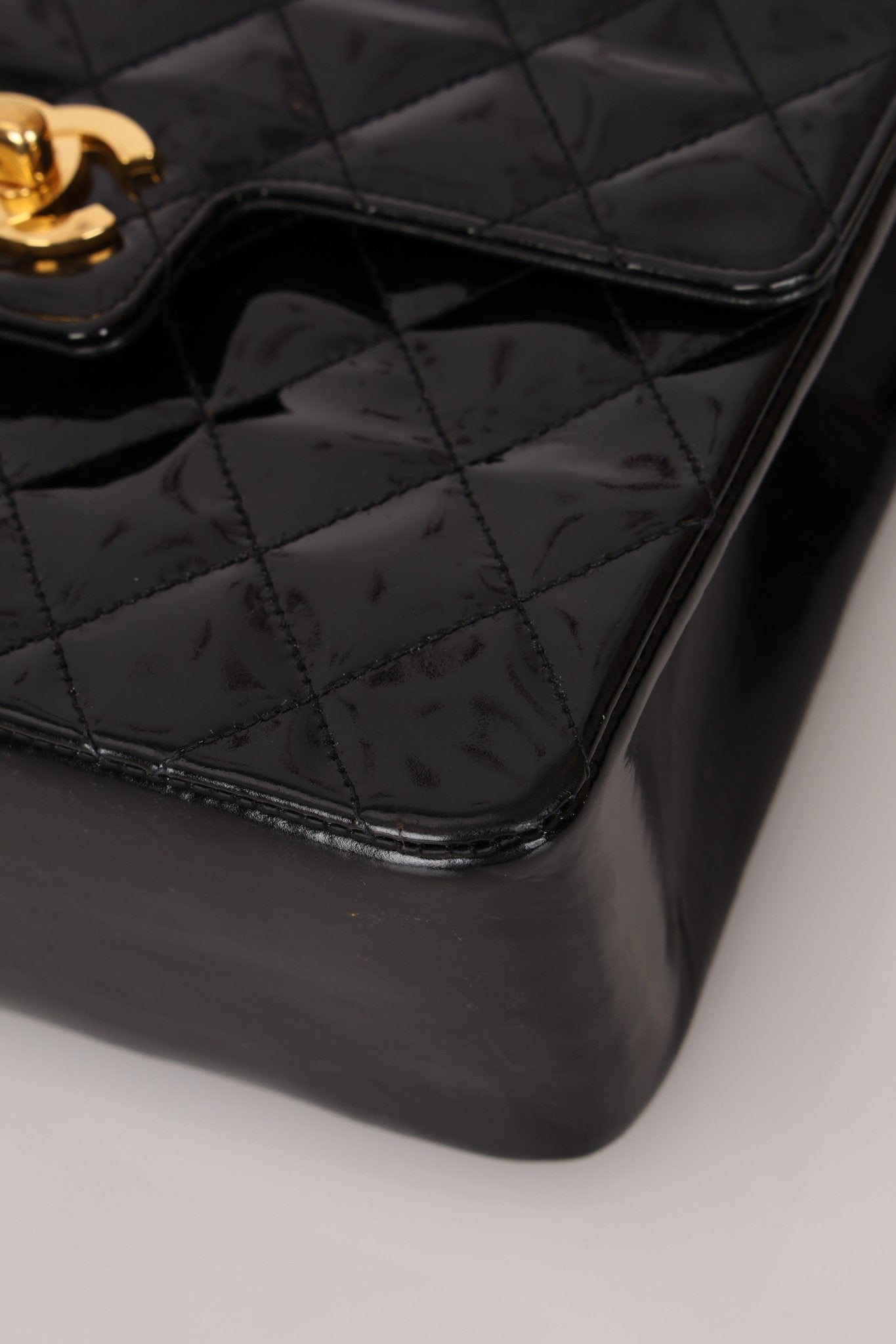 Vintage Chanel 24K GP Patent Kelly Top Handle - FashioNica