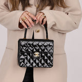 Vintage Chanel 24K GP Patent Kelly Top Handle - FashioNica