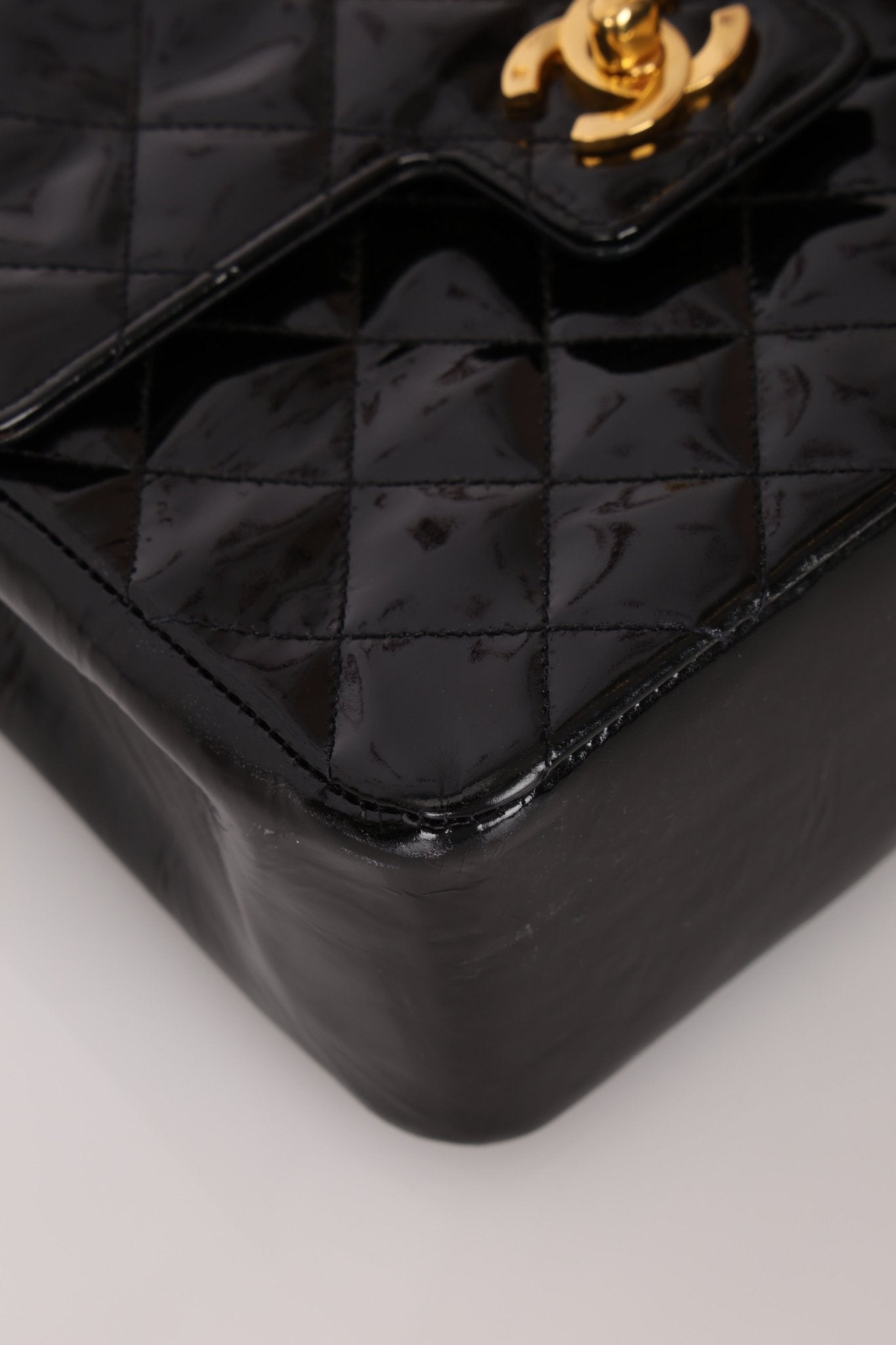 Vintage Chanel 24K GP Patent Kelly Top Handle - FashioNica