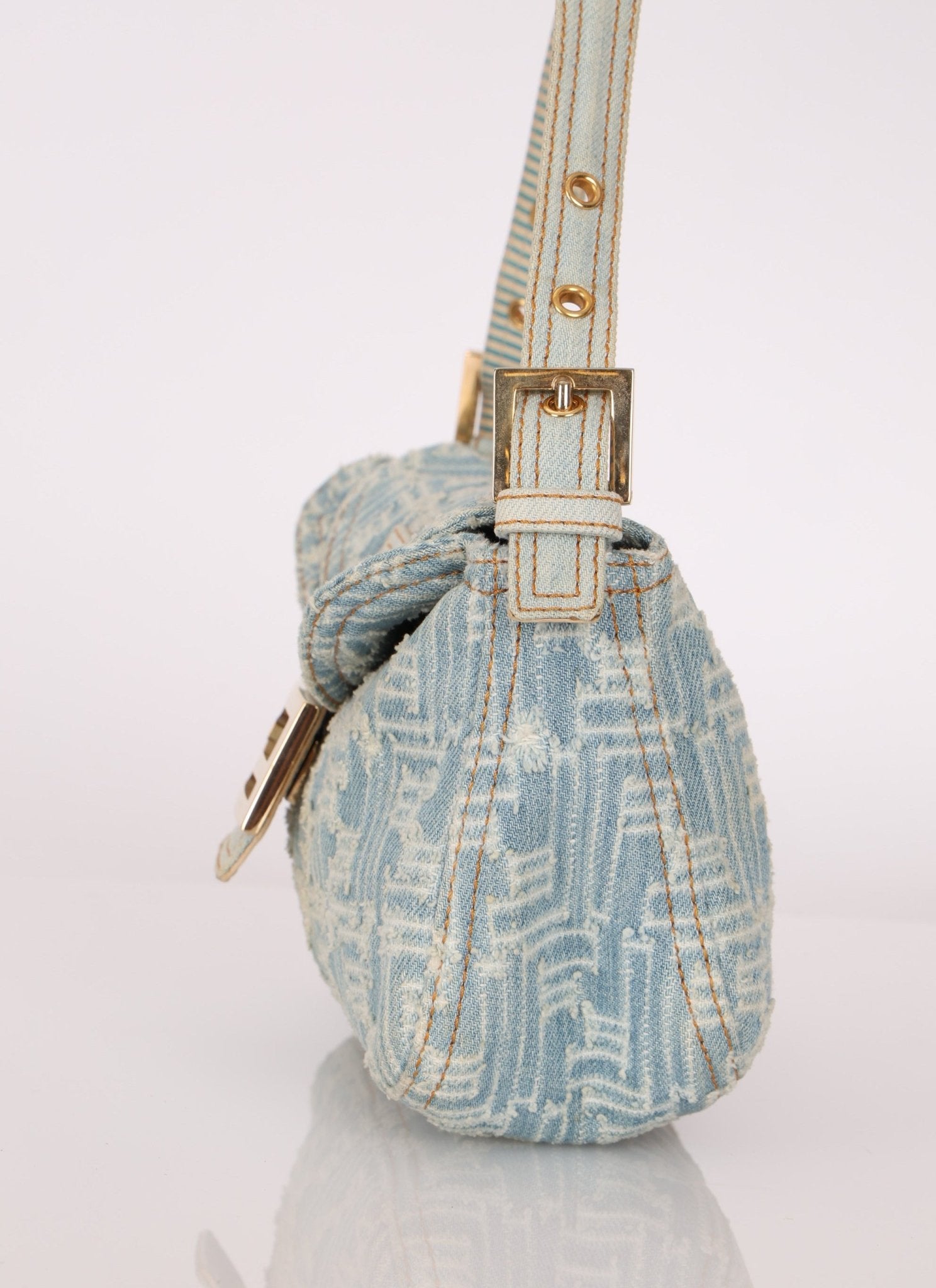 Vintage Fendi Denim Baguette - FashioNica