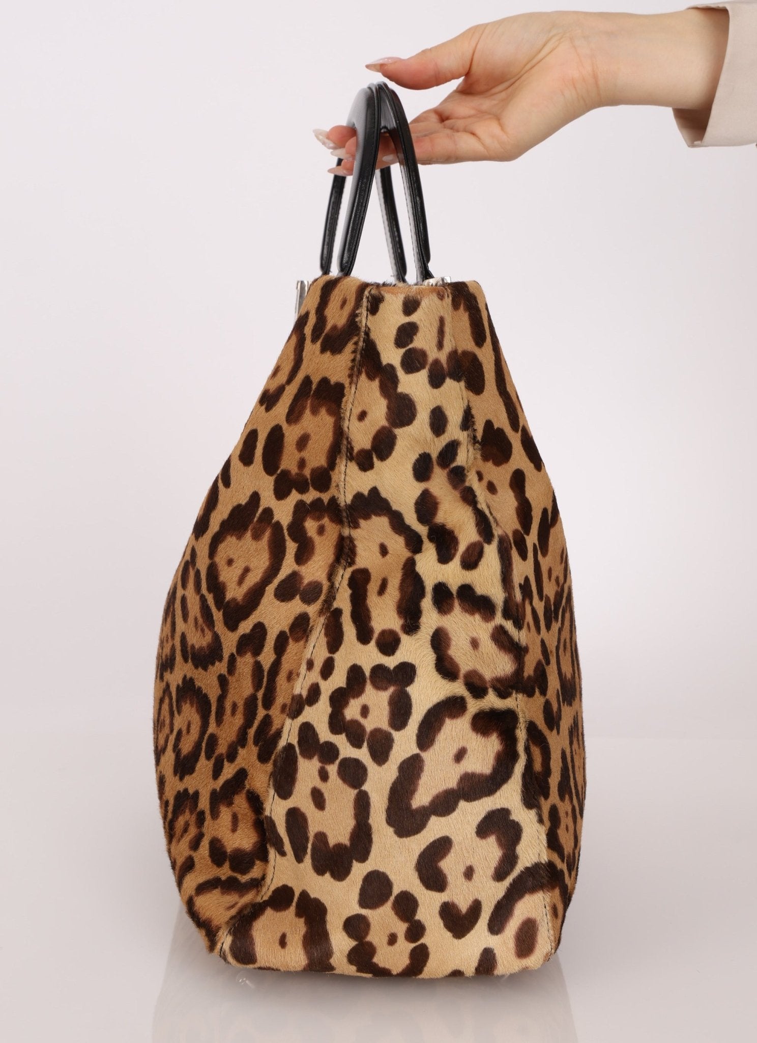 Vintage Fendi Jaguar Print Pony Hair Large Tote - FashioNica