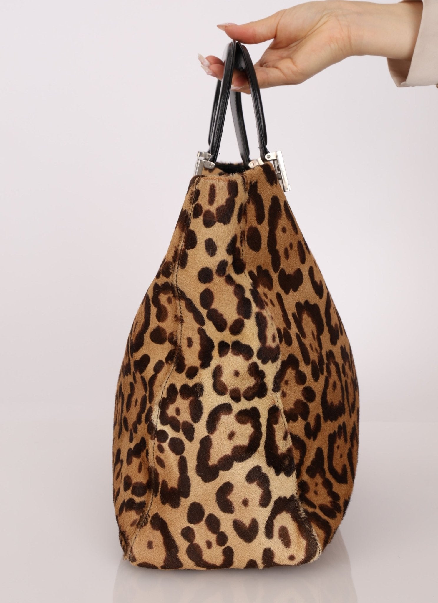 Vintage Fendi Jaguar Print Pony Hair Large Tote - FashioNica