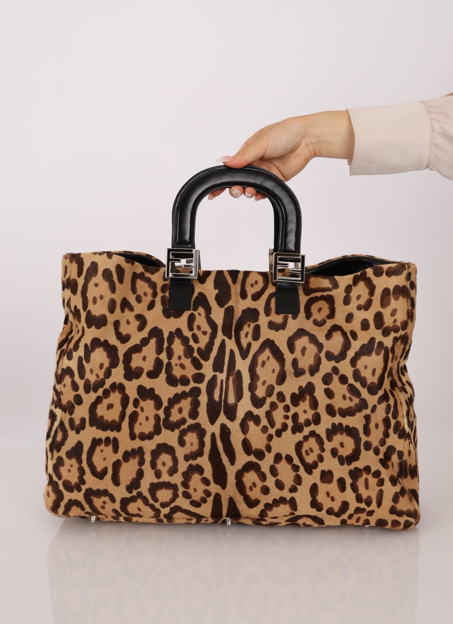 Vintage Fendi Jaguar Print Pony Hair Large Tote - FashioNica