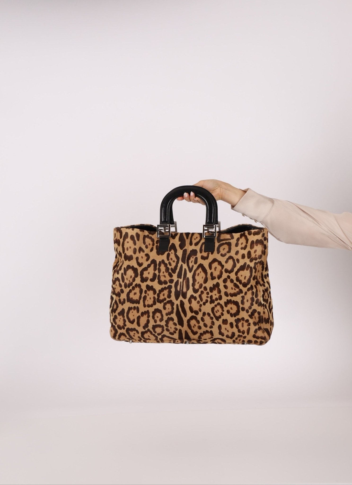 Vintage Fendi Jaguar Print Pony Hair Large Tote - FashioNica