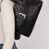 Vintage Fendi Leather Black Mini Tote - FashioNica