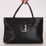 Vintage Fendi Leather Black Mini Tote - FashioNica