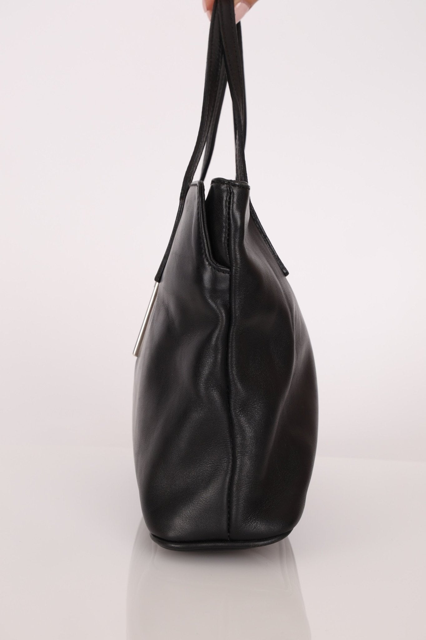 Vintage Fendi Leather Black Mini Tote - FashioNica
