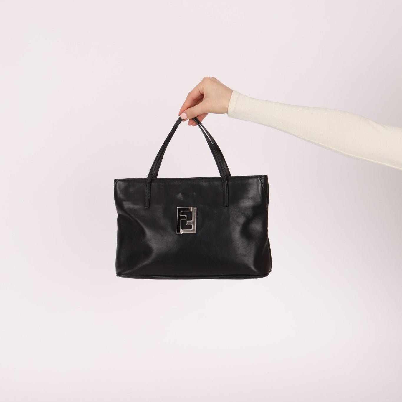 Vintage Fendi Leather Black Mini Tote - FashioNica