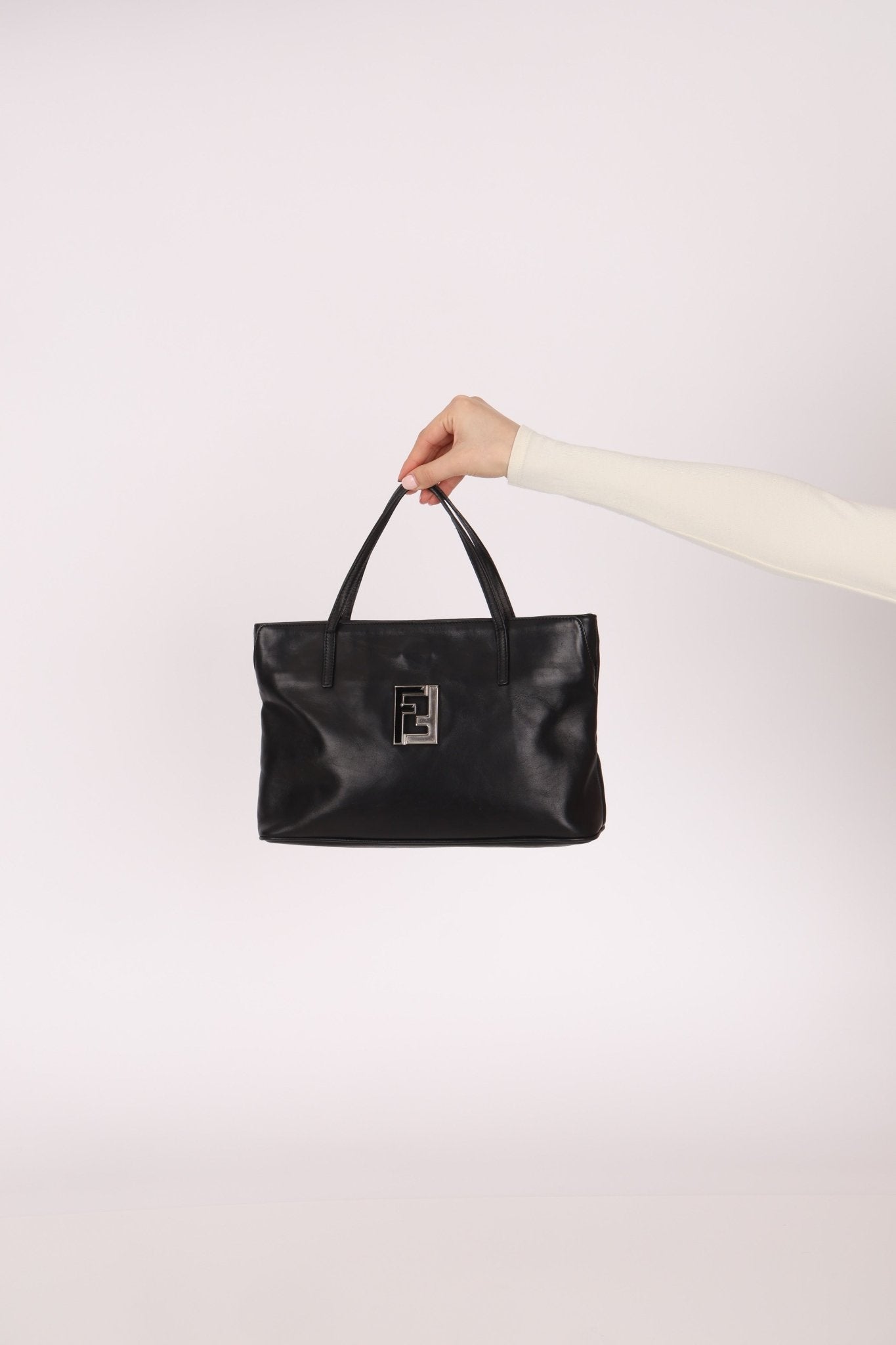 Vintage Fendi Leather Black Mini Tote - FashioNica