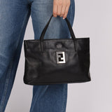 Vintage Fendi Leather Black Mini Tote - FashioNica