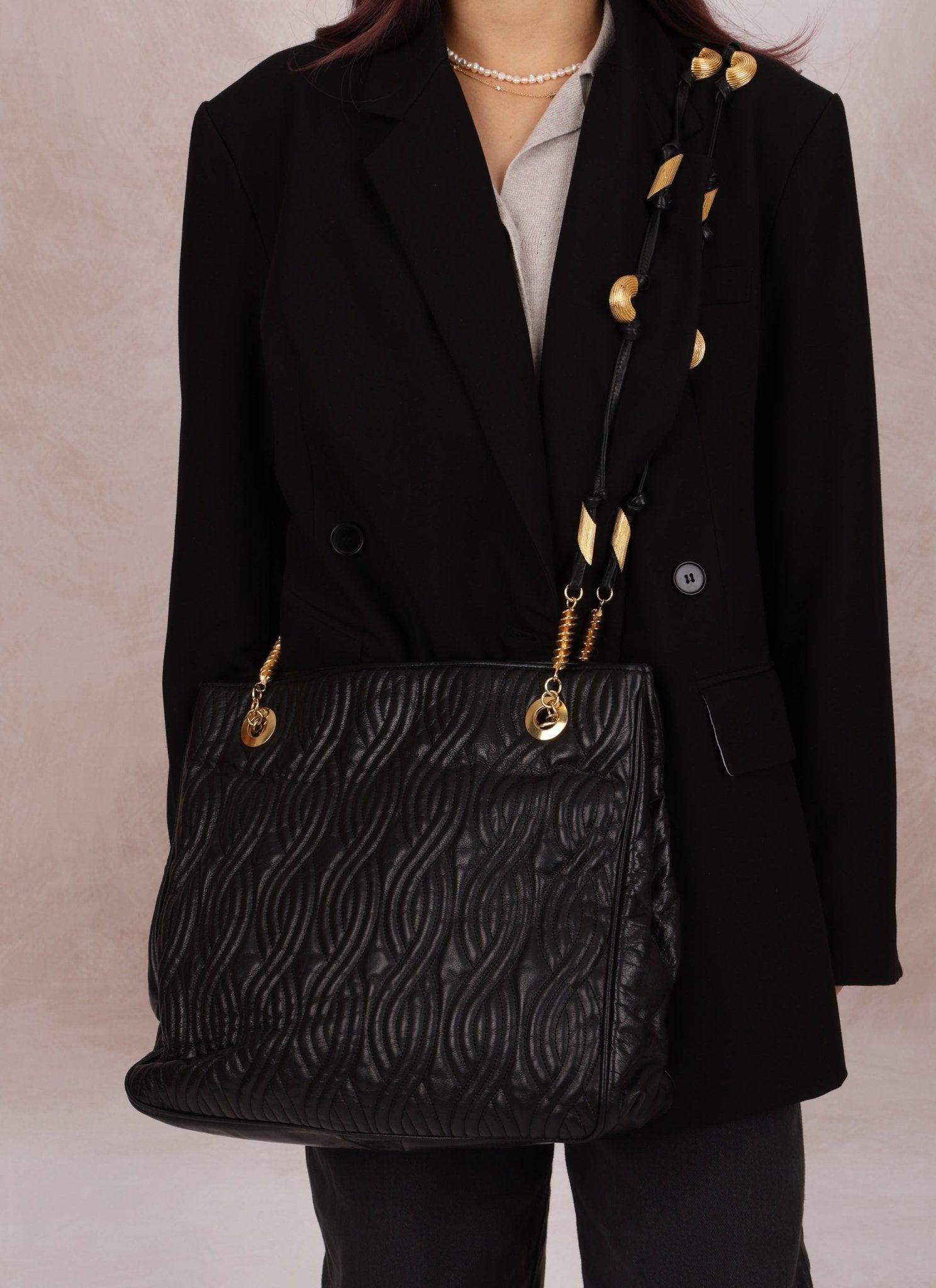 Vintage Fendi Leather Pasta Tote Bag - FashioNica