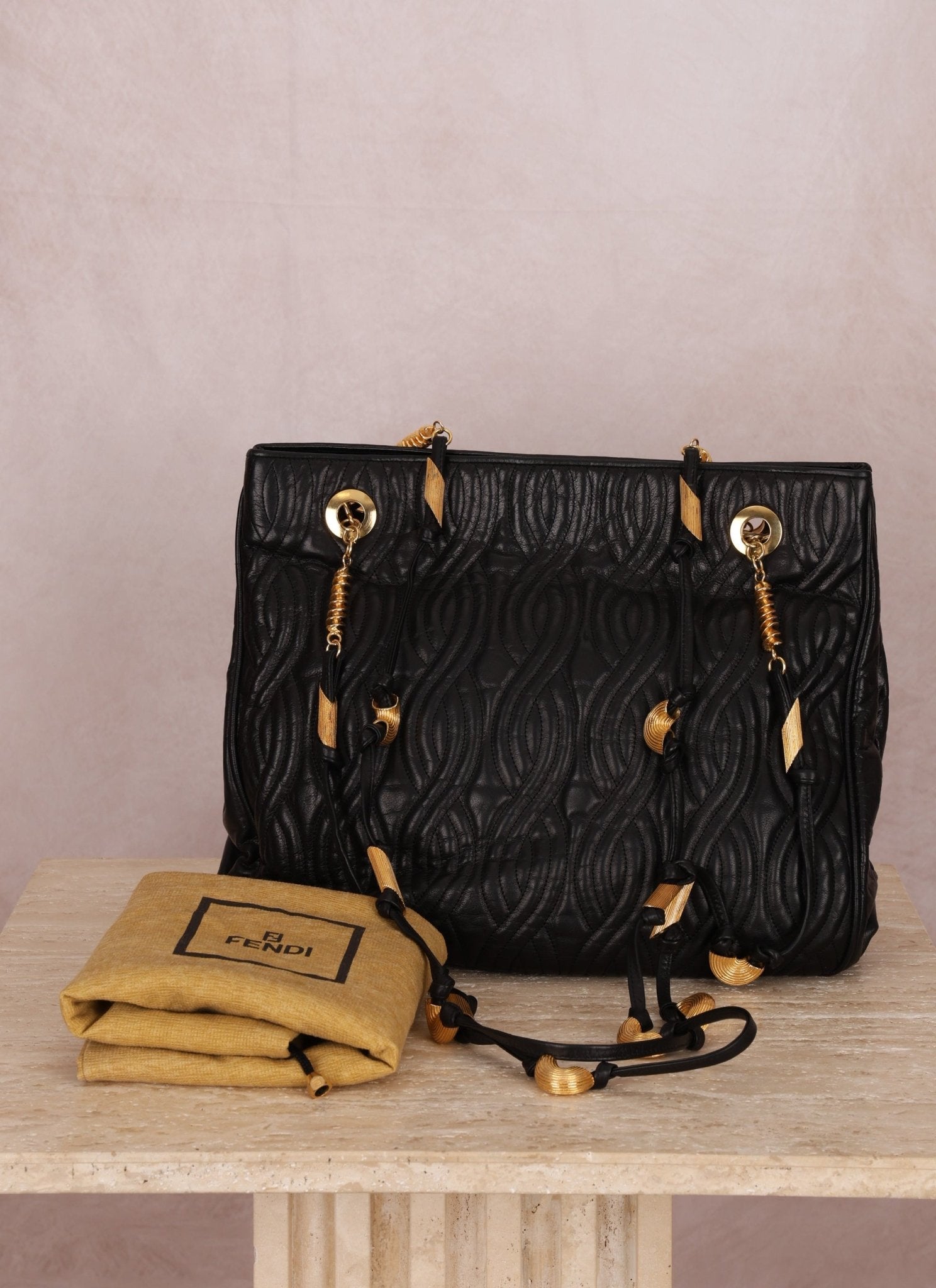 Vintage Fendi Leather Pasta Tote Bag - FashioNica