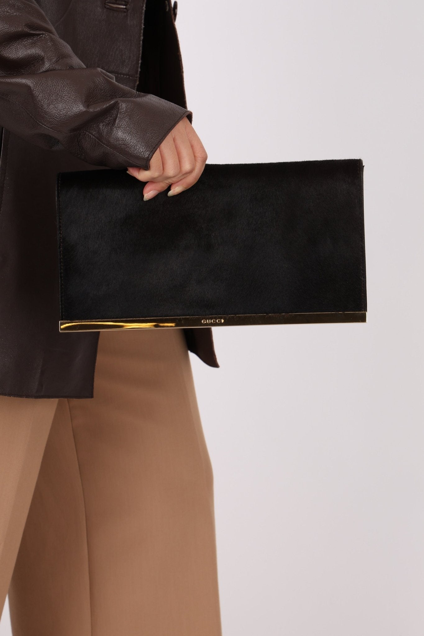 Vintage Gucci Ponyhair Frame Clutch - FashioNica