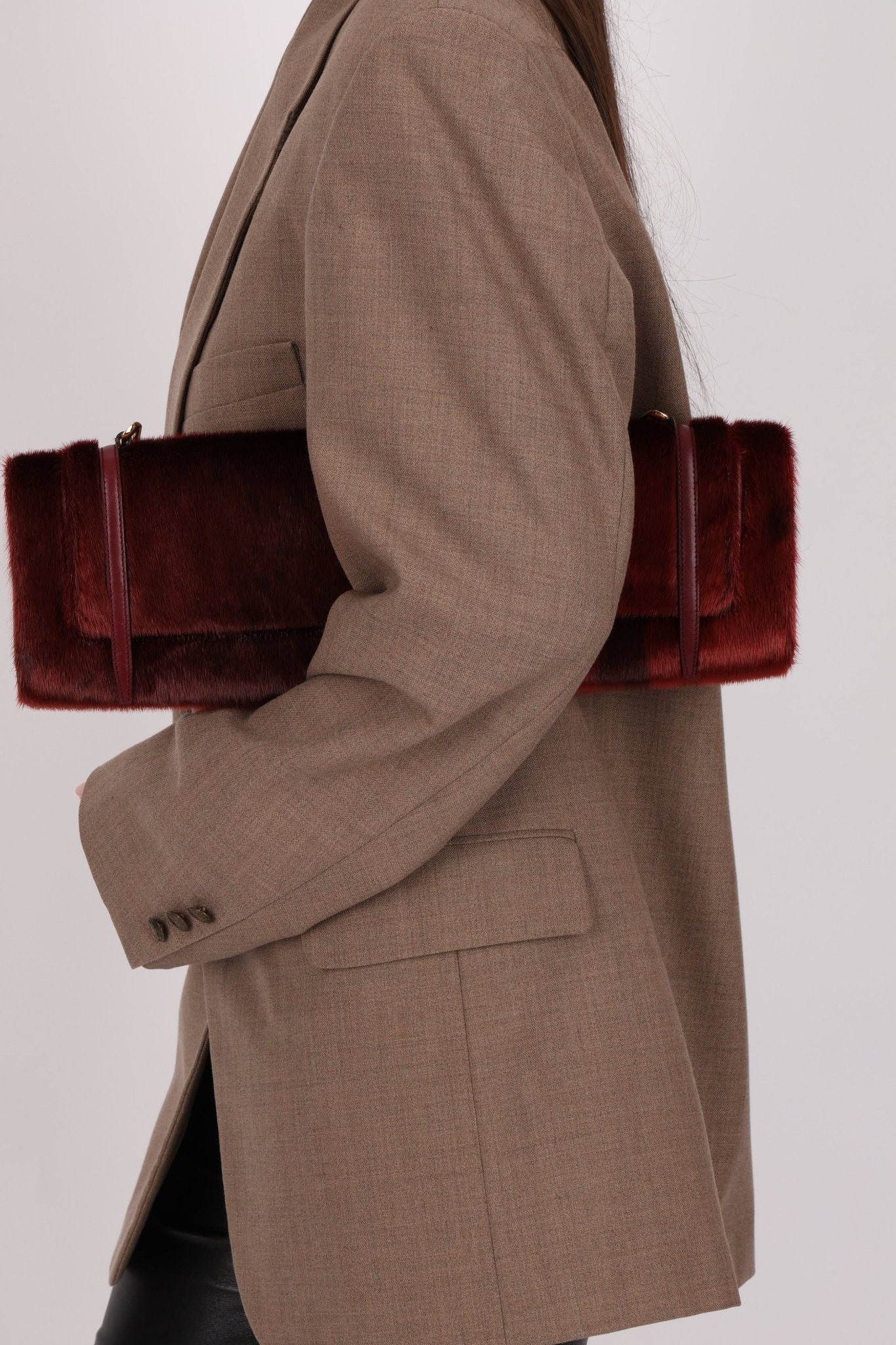 Vintage Loewe Bordeaux Ponyhair East West Bag - FashioNica