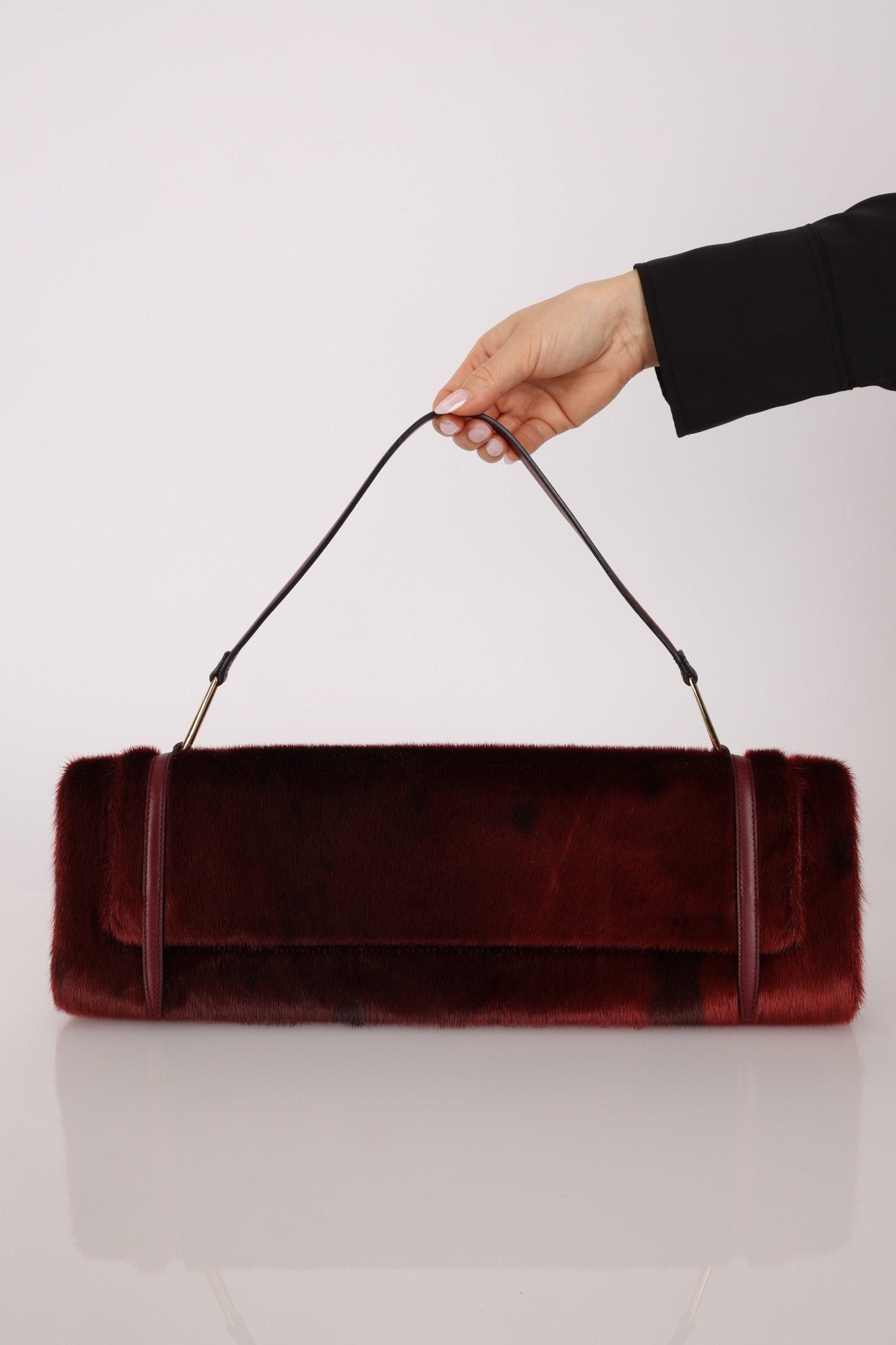 Vintage Loewe Bordeaux Ponyhair East West Bag - FashioNica