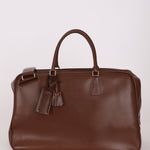 Vintage Prada Chocolate Leather Weekender Bag - FashioNica