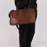 Vintage Prada Chocolate Leather Weekender Bag - FashioNica