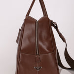 Vintage Prada Chocolate Leather Weekender Bag - FashioNica