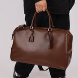 Vintage Prada Chocolate Leather Weekender Bag - FashioNica