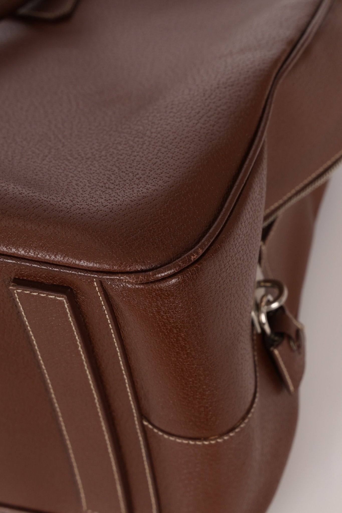 Vintage Prada Chocolate Leather Weekender Bag - FashioNica