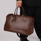 Vintage Prada Chocolate Leather Weekender Bag - FashioNica