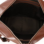 Vintage Prada Chocolate Leather Weekender Bag - FashioNica
