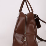 Vintage Prada Chocolate Leather Weekender Bag - FashioNica