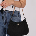 Vintage Prada Nylon Chain Pochette Cleo - FashioNica