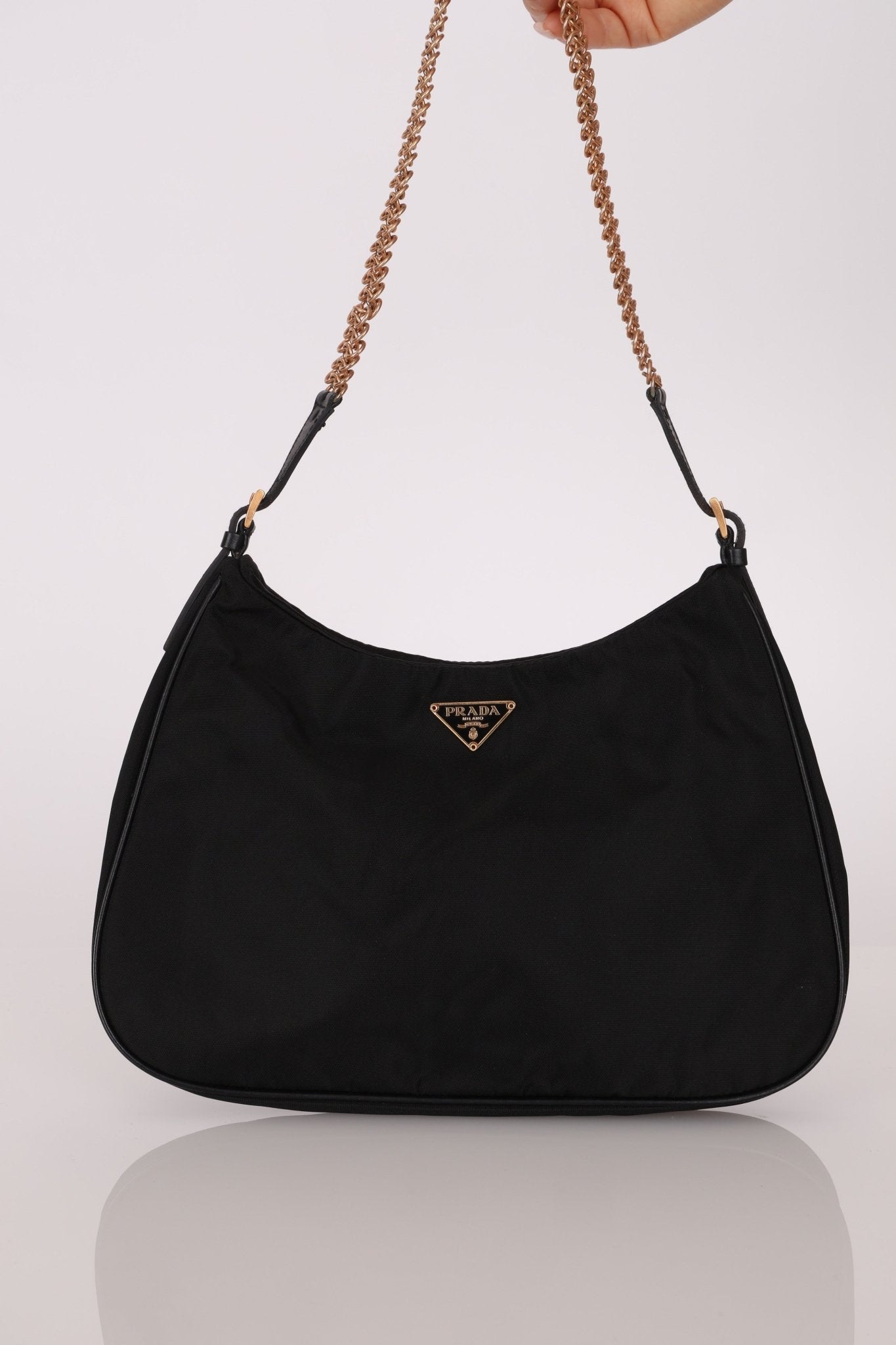 Vintage Prada Nylon Chain Pochette Cleo - FashioNica