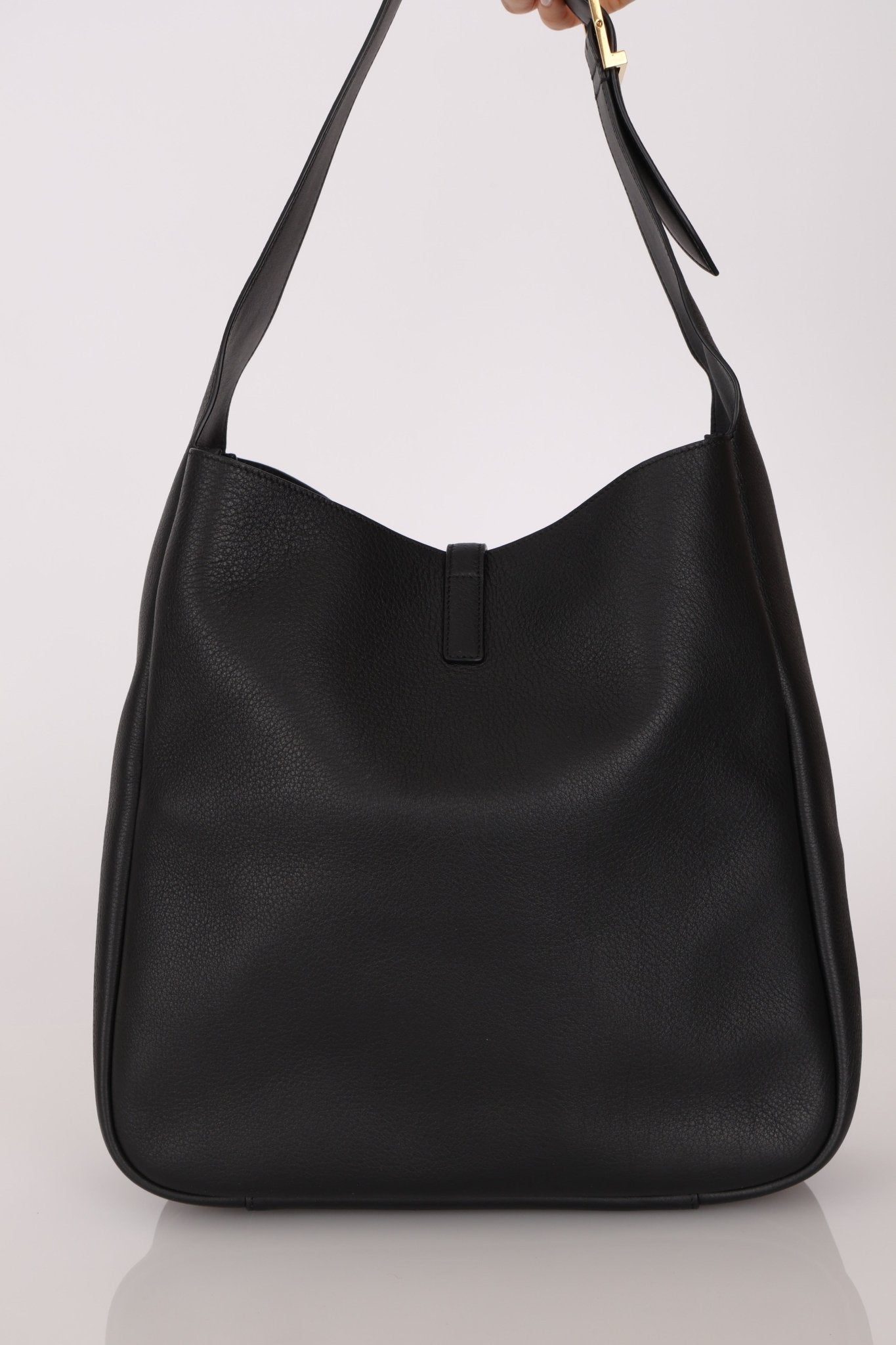Yves Saint Laurent Le 5 A 7 Black Large Hobo Shoulder Bag - FashioNica