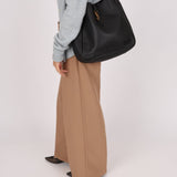 Yves Saint Laurent Le 5 A 7 Black Large Hobo Shoulder Bag - FashioNica