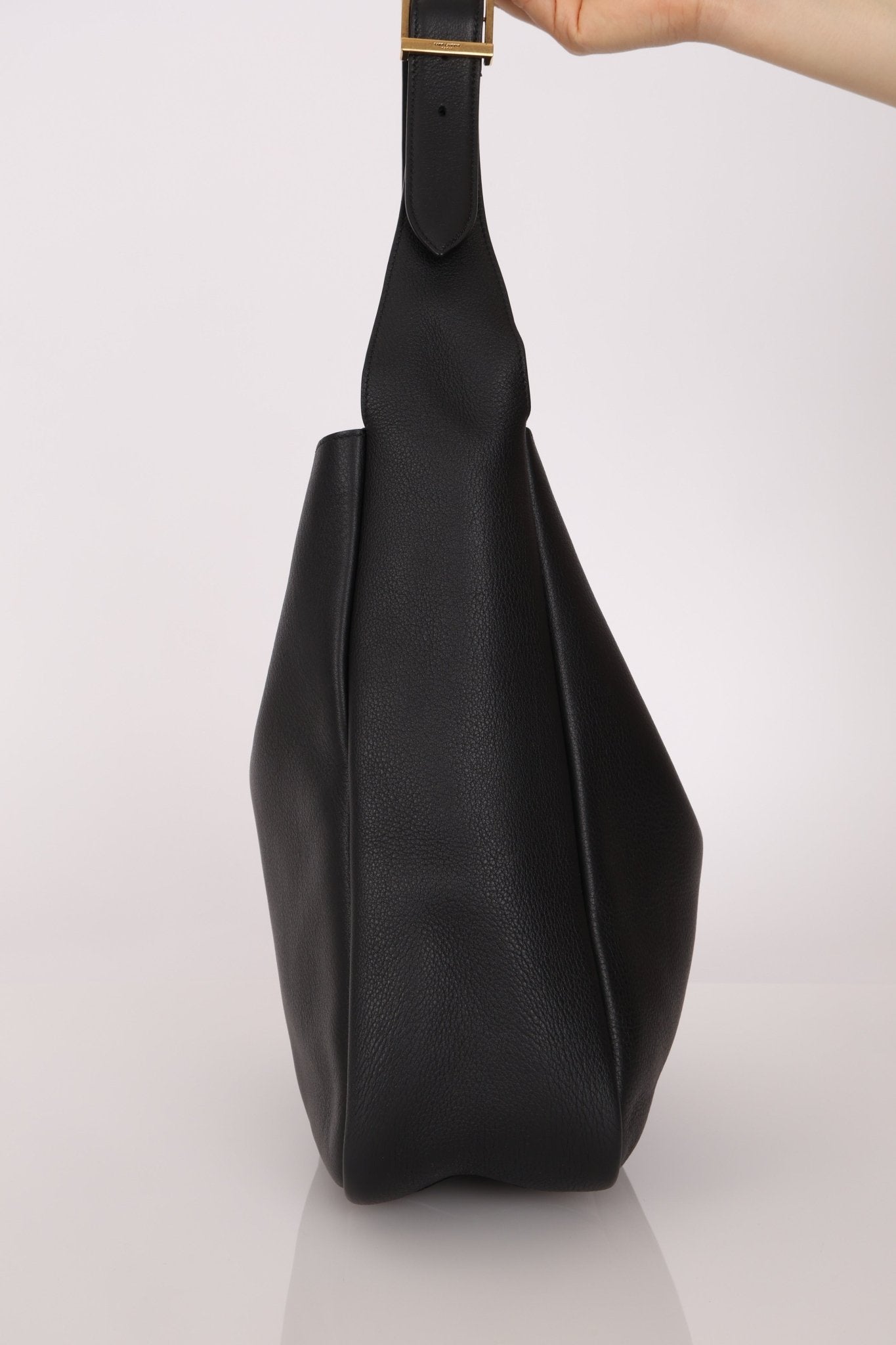 Yves Saint Laurent Le 5 A 7 Black Large Hobo Shoulder Bag - FashioNica