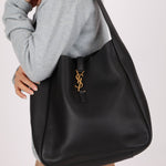 Yves Saint Laurent Le 5 A 7 Black Large Hobo Shoulder Bag - FashioNica