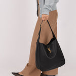Yves Saint Laurent Le 5 A 7 Black Large Hobo Shoulder Bag - FashioNica