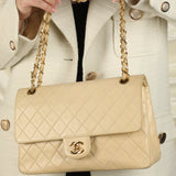 Chanel Lambskin Medium Beige Classic Flap