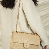Chanel Lambskin Medium Beige Classic Flap