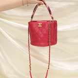 Chanel Caviar 2019 Scarf Chain Bucket Bag
