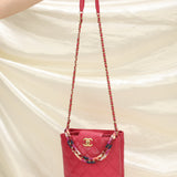 Chanel Caviar 2019 Scarf Chain Bucket Bag