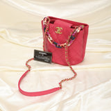 Chanel Caviar 2019 Scarf Chain Bucket Bag
