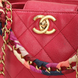 Chanel Caviar 2019 Scarf Chain Bucket Bag