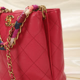 Chanel Caviar 2019 Scarf Chain Bucket Bag
