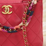 Chanel Caviar 2019 Scarf Chain Bucket Bag