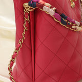 Chanel Caviar 2019 Scarf Chain Bucket Bag