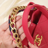 Chanel Caviar 2019 Scarf Chain Bucket Bag